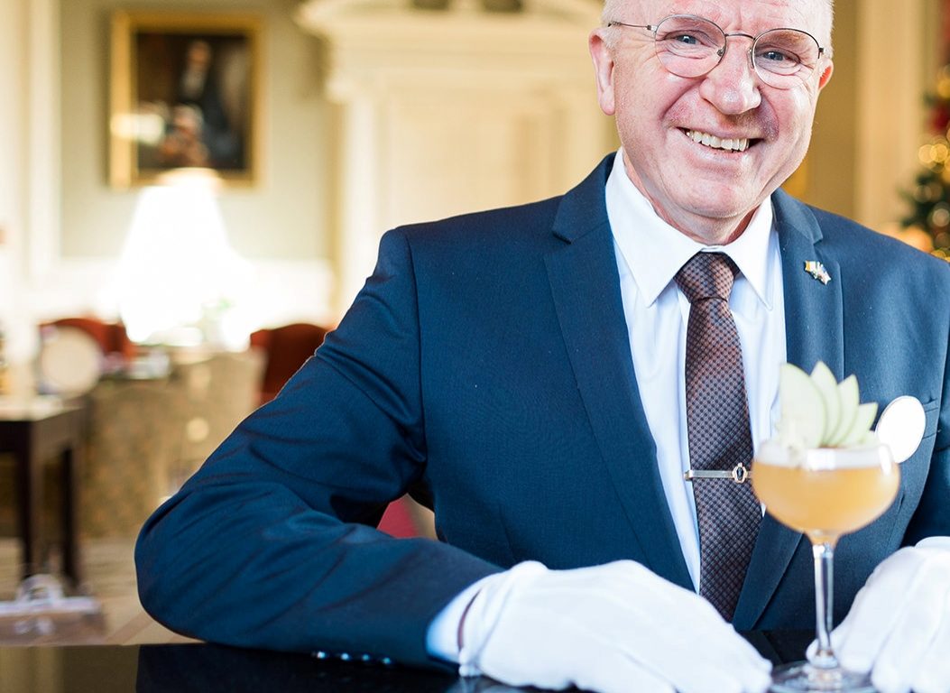 Barman in Knights Bar at Castlemartyr Cork
