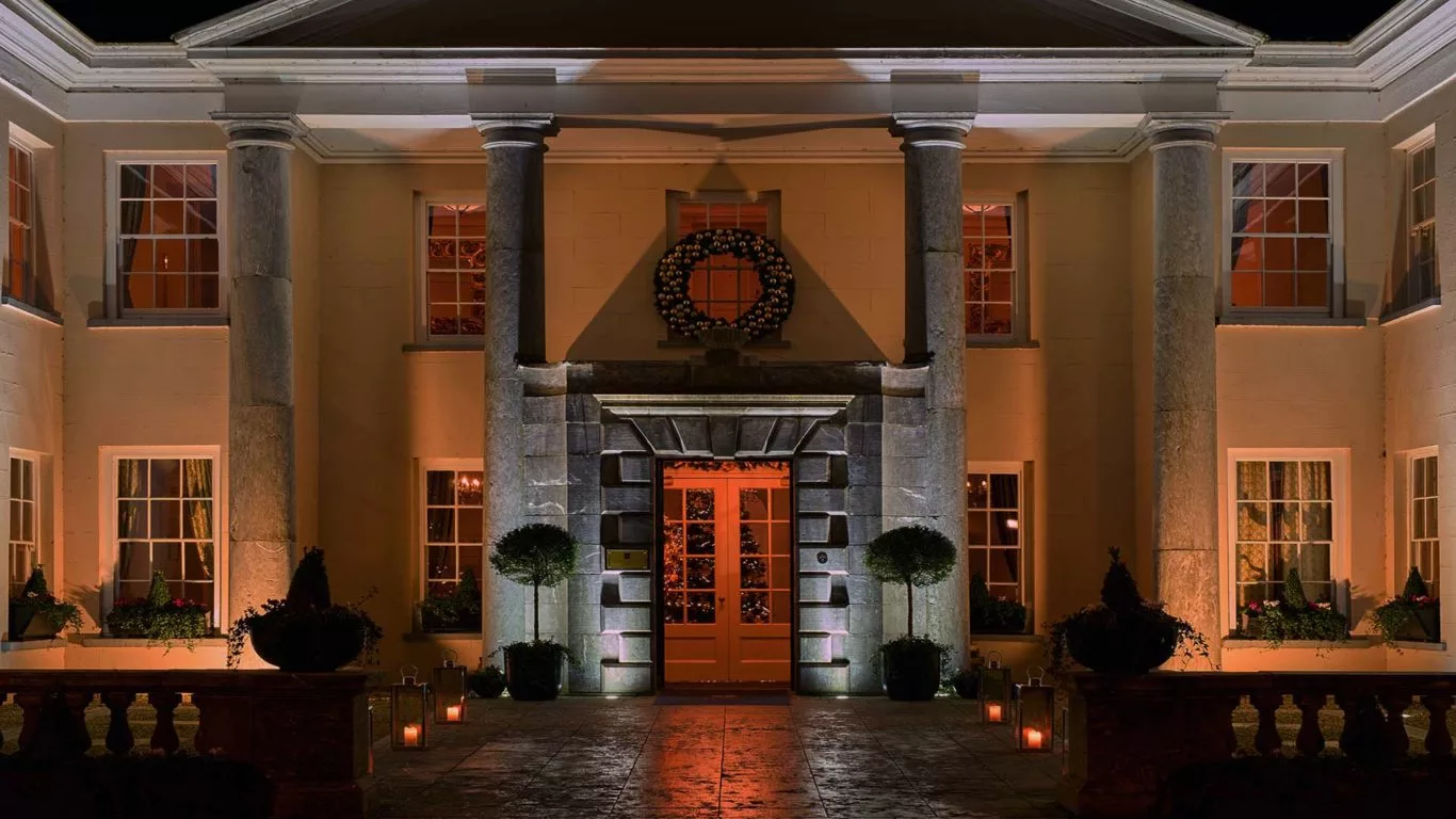 Manor House entrance at Christmas