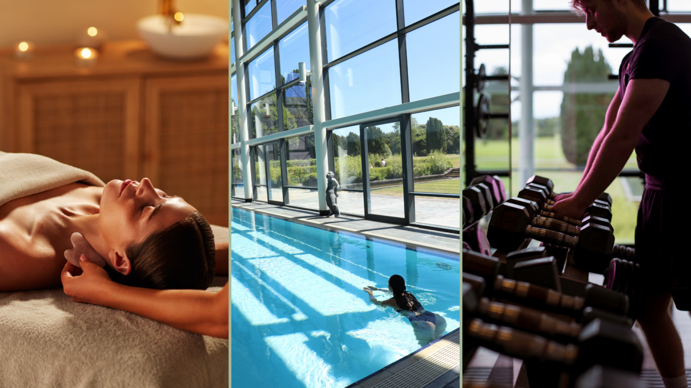 Guests enjoy relaxing spa treatments, swimming in the sunlit indoor pool, and modern gym facilities at our luxurious hotel.